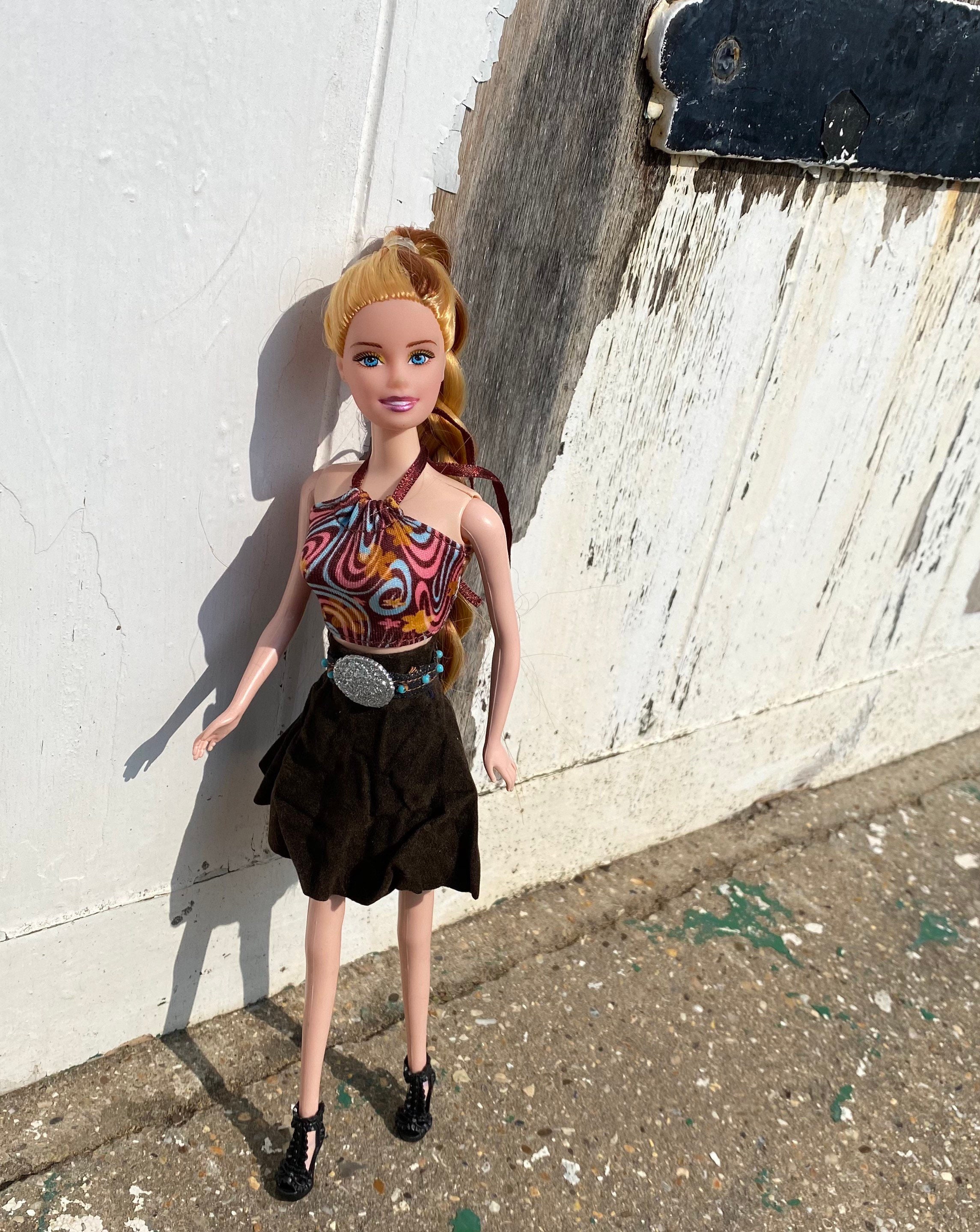 Dolls 3 Piece Western Style Halter Neck and Brown Skirt Fashion