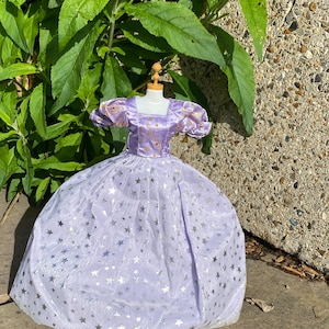 Dolls deep purple princess vintage style puffy sleeves ball gown suitable for a standard 11.5inch fashion doll