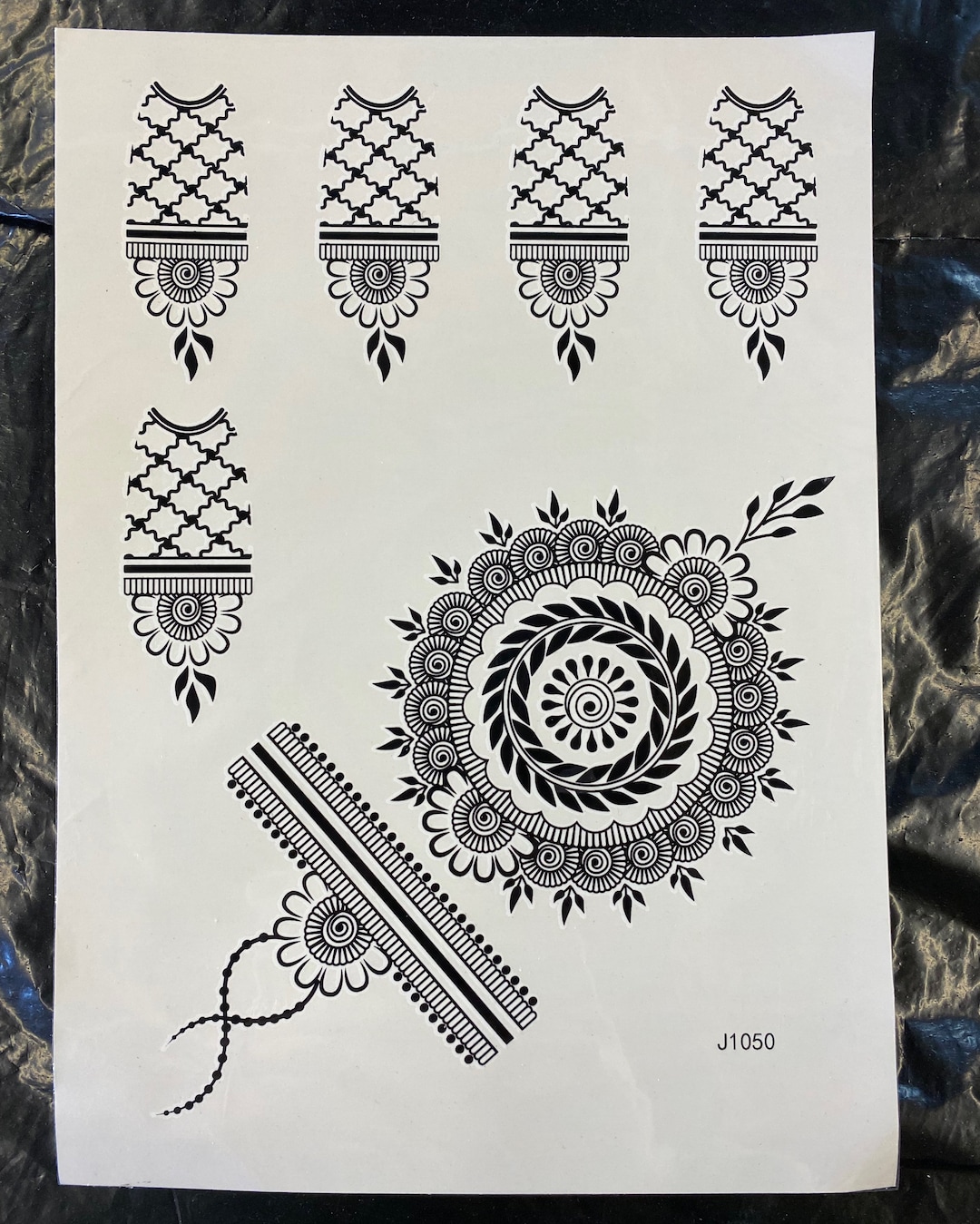 1 Sheet Black Classic Henna Mehndi Temporary Tattoo for - Etsy