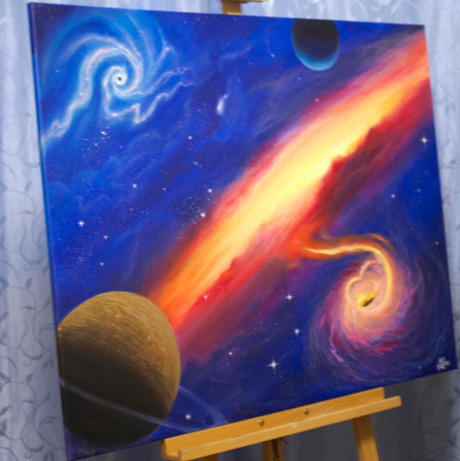 Space painting black hole artwork original oil painting on Etsy