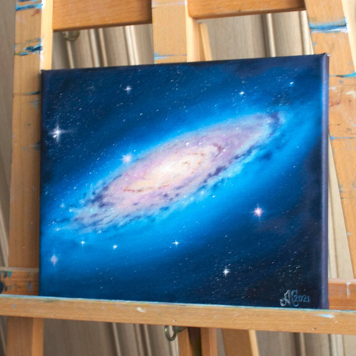 Galaxy original oil painting on canvas space oil painting Etsy