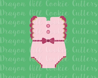 Girl Onesie Cookie Cutter | Onesie Cookie Cutter | Sturdy Cookie Cutter | 4 inch cookie cutter 3 inch cookie cutter | Baby Outfit Cutter