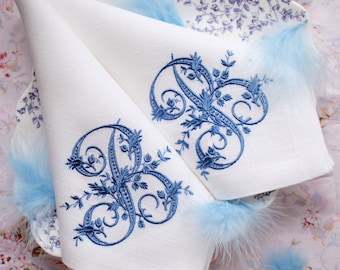 Embroidered Linen Napkin: Monogrammed Table Decoration