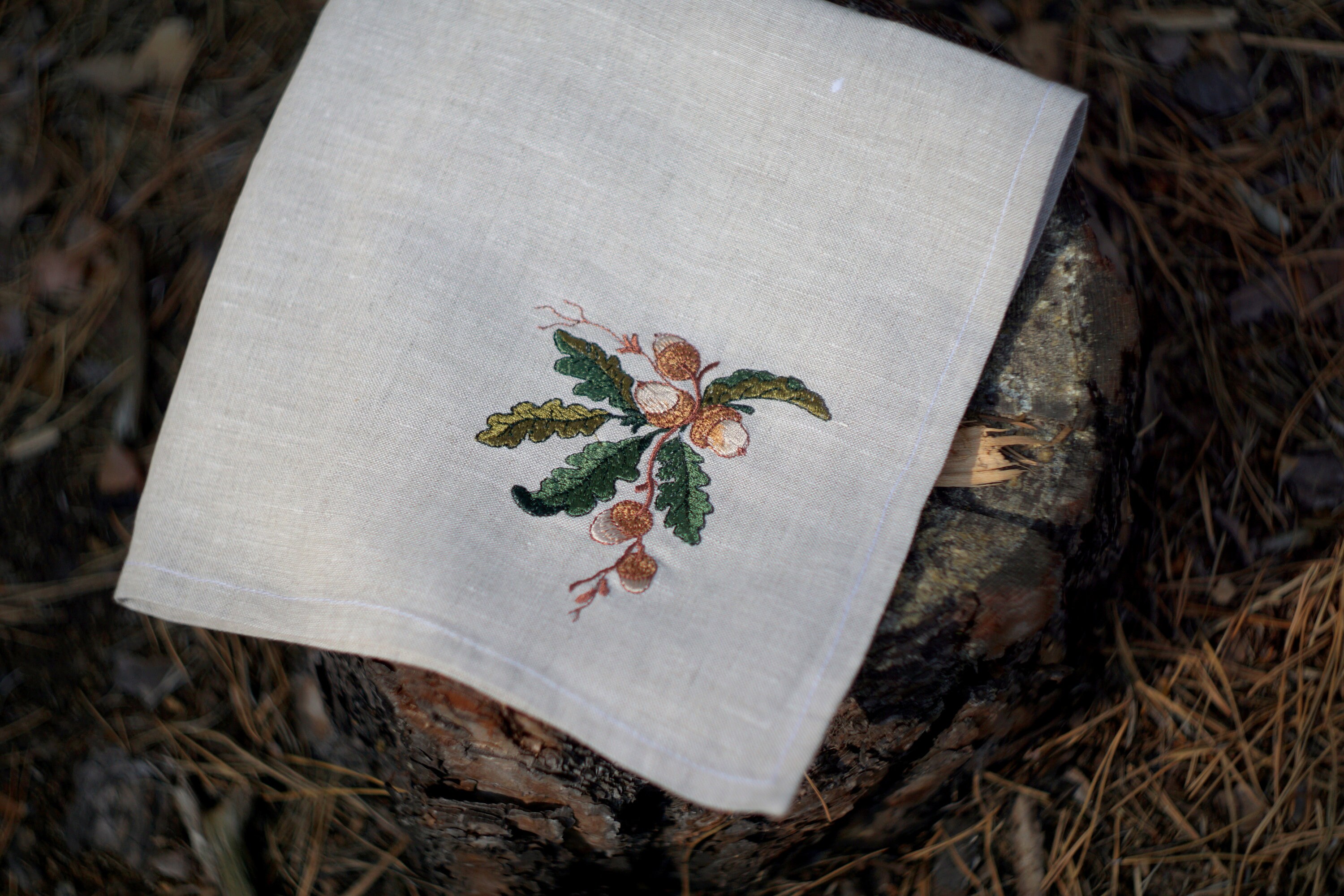 Thanksgiving cloth napkins Embroidered Napkins Floral linen Etsy