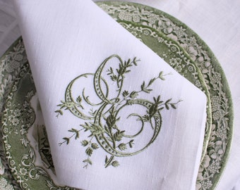 embroidered napkins, monogrammed napkin, birthday napkin, table decoration, cloth table napkin, wedding napkins