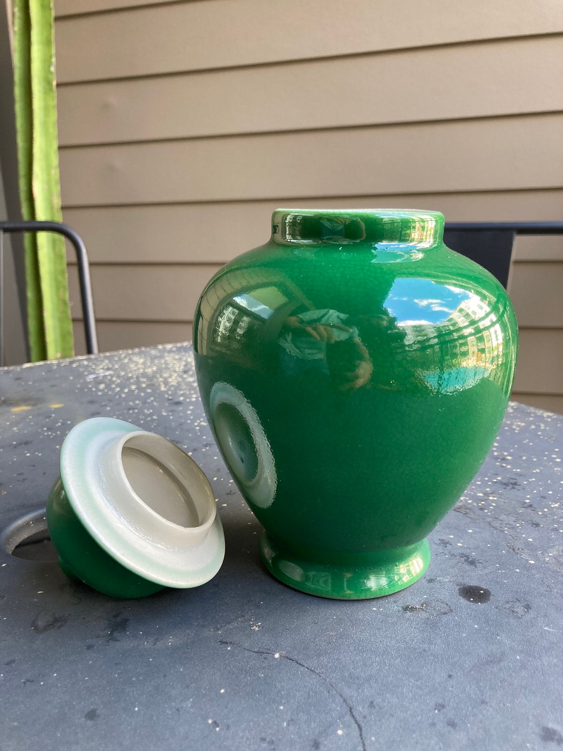 Imperial Jade Colored Porcelain Urn By Mann Japan Etsy