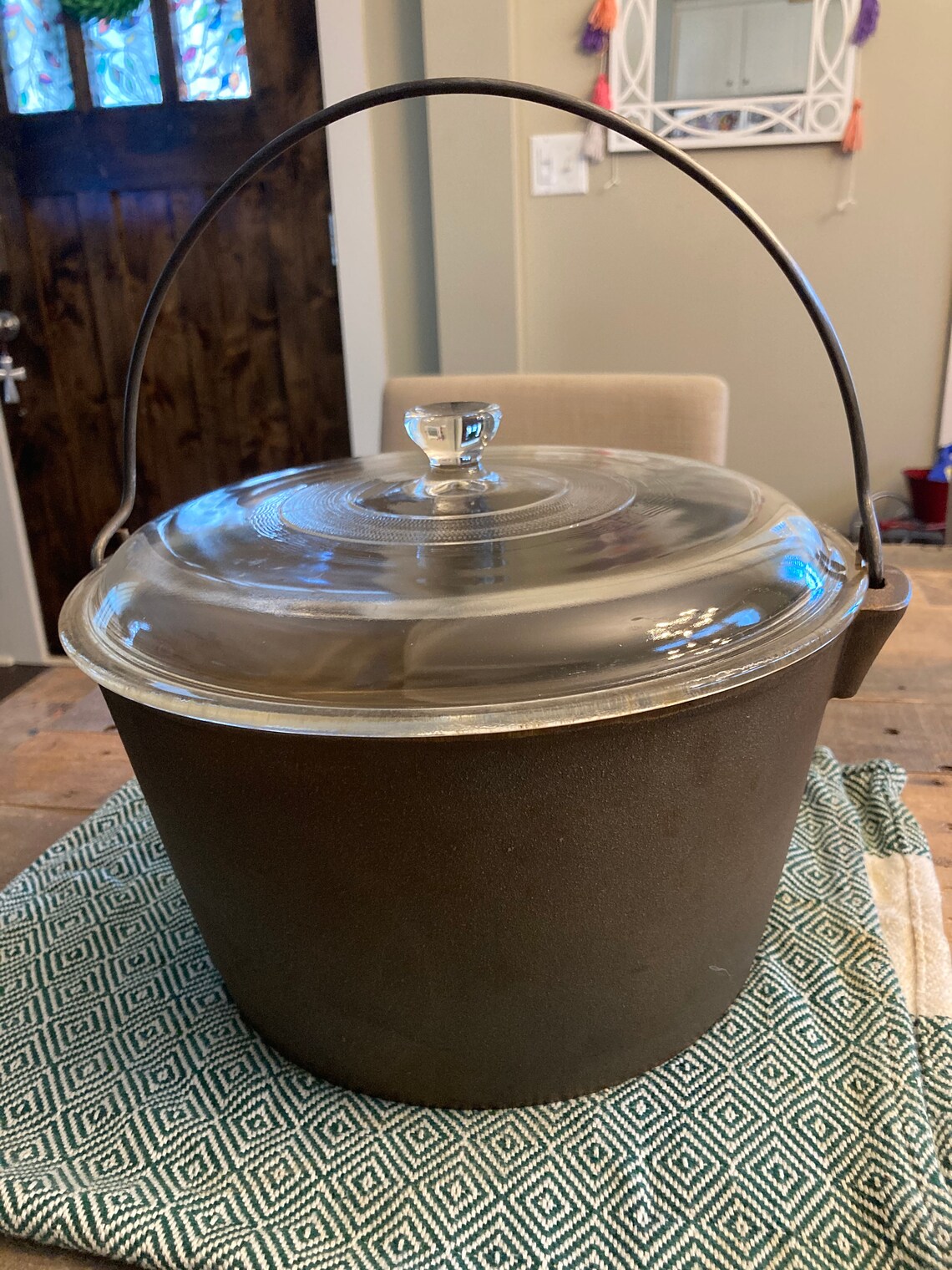 Chaudron antique en fonte FireKing avec couvercle 8 litres Etsy