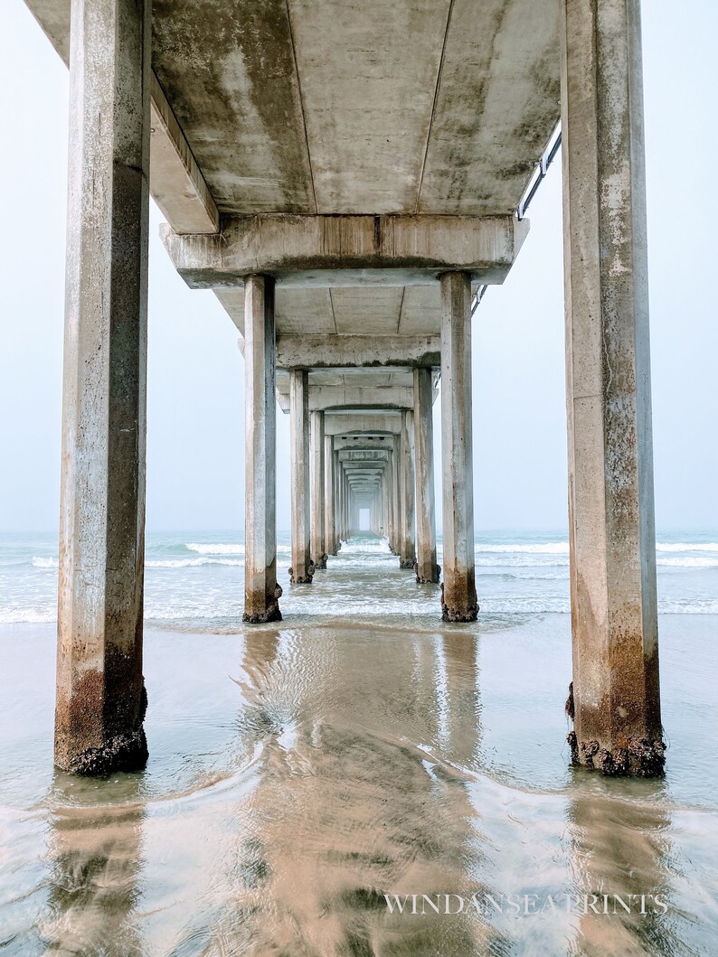 Beach Print Scripps Pier La Jolla California Photo Ocean Etsy