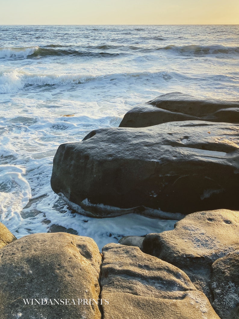 Ocean Wall Art San Diego Art Coastal Decor Palm Tree Art La Jolla California Photo Windansea Beach Set of 6 Beach Prints Sunset Photo
