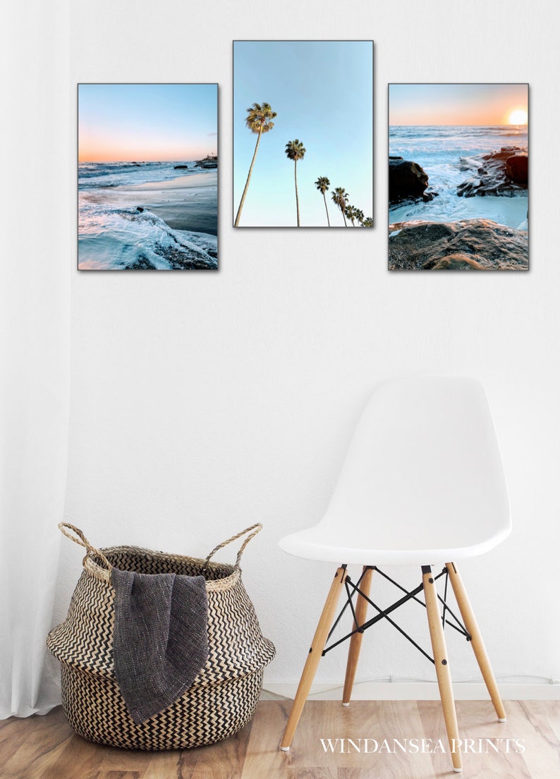Set of 3 Beach Prints Framed San Diego Art Printed in 8x10 Etsy