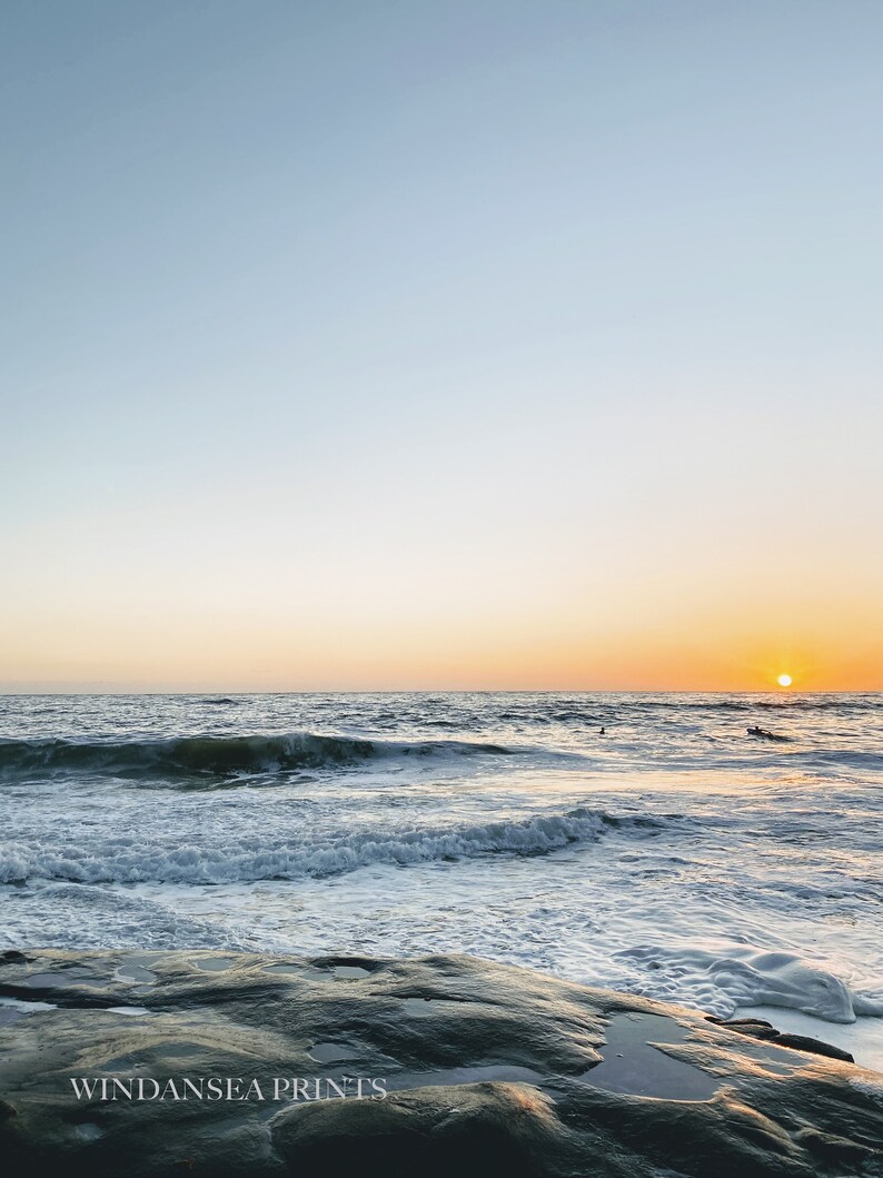 Ocean Wall Art San Diego Art Coastal Decor Palm Tree Art La Jolla California Photo Windansea Beach Set of 6 Beach Prints Sunset Photo
