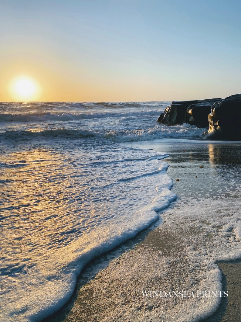 Ocean Wall Art San Diego Art Coastal Decor Palm Tree Art La Jolla California Photo Windansea Beach Set of 6 Beach Prints Sunset Photo