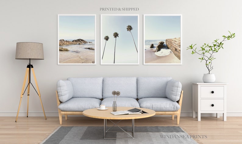Set of 3 Beach Prints Beach Decor Ocean Wall Art Framed San Diego Art Printed in 8x10 12x16 12x18 16x20 18x24 in La Jolla California