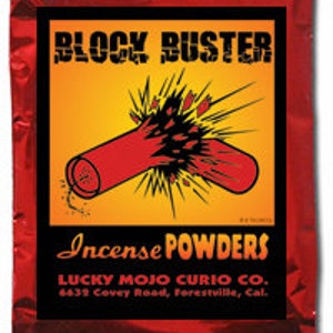 Genuine Lucky Mojo Block Buster Oil, Sachet Powder, Bath Crystals, or Incense Powder Highly Scented and Handmade in Forestville, CA Incense Powder