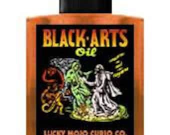 Aceite genuino Lucky Mojo Black Arts, polvo en bolsita, polvo de incienso y cristales de baño con gran aroma y hechos a mano en Forestville, CA