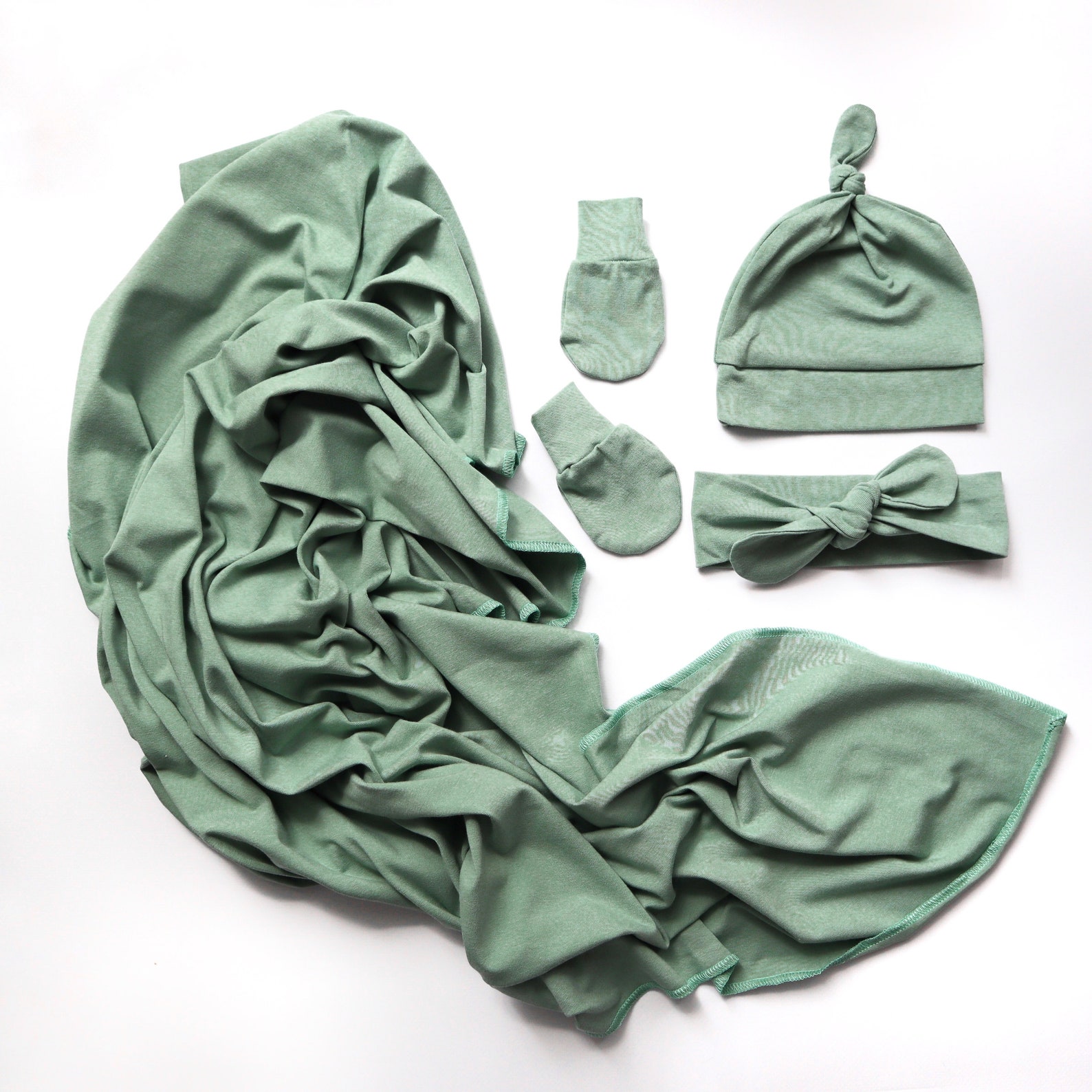 Olive Newborn Swaddle Set Olive Baby Set Olive Stretch Swaddle Baby