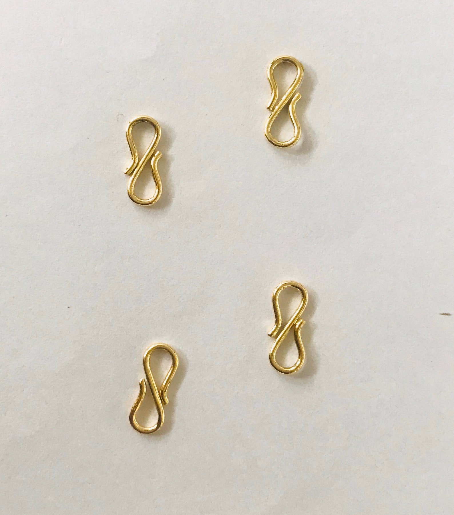 18k Solid Gold S Hook Clasp Handmade 18k gold Jewelry Etsy