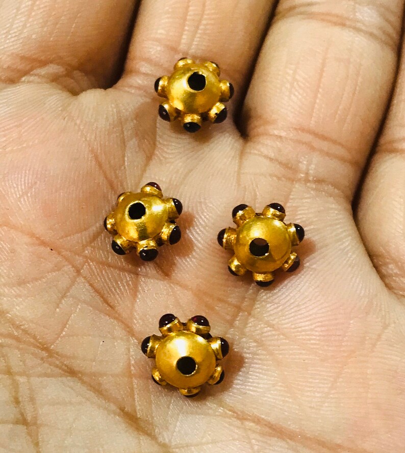 8 mm 22k Solid Real Yellow Gold Beads Gold jewelry findings Etsy