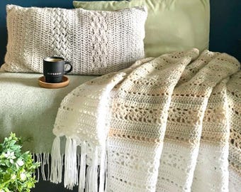 Crochet PATTERN: Scandi Throw Blanket pattern | Beginner-friendly throw | Easy blanket | English pattern | DIGITAL DOWNLOAD