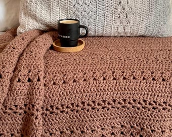 Crochet PATTERN: Cozy Boho Throw Blanket pattern | Beginner-friendly throw | Crochet afghan | 6 sizes | English pattern | DIGITAL DOWNLOAD