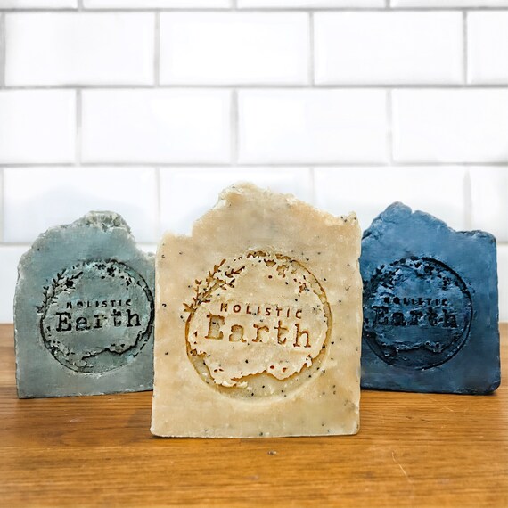 Set of 3 Soaps/ Natural Shampoo & Body Soap Bar/ Botanical Soap/ Essential Oil Soap/ Aromatherapy Soap