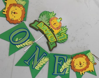 Safari First Birthday Banner: Wild One Party Decoration