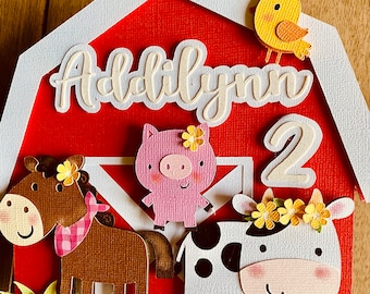 Barnyard Cake Topper: Farm Animal Birthday Party Decoration