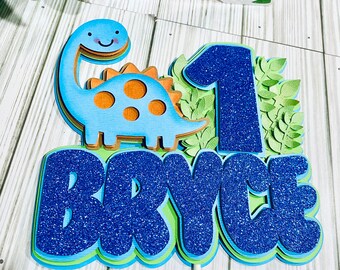 Dinosaur First Birthday Cake Topper: Dino Theme Party
