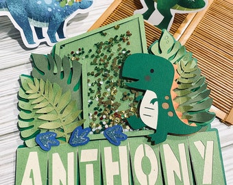 Dinosaur Cake Topper: Custom Birthday Party Decor