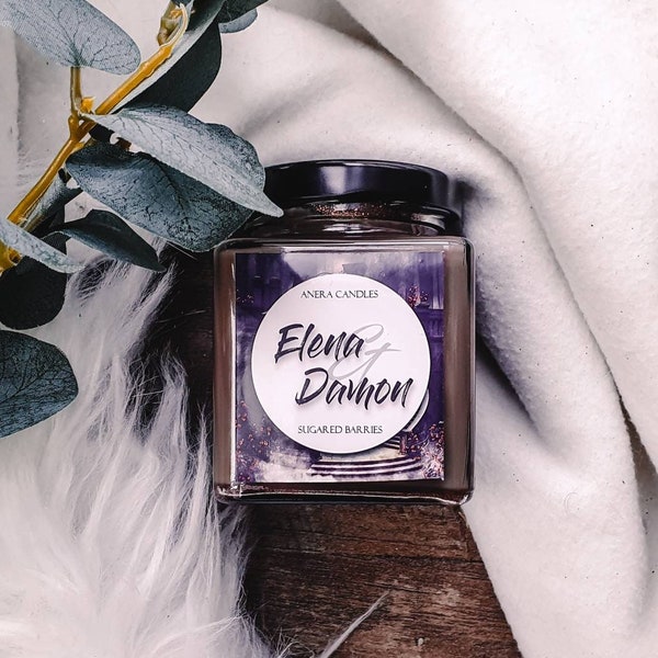 Elena & damon | vampire candle | Book candle | Bookcandle | Scented candle | Bookish Candle candle to series