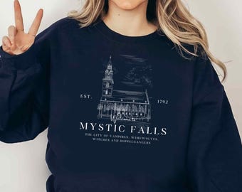 Mystic Falls Sweater, Vampire, Salvatore Brothers, Vampire Shirt, Demon and Stefan Shirt, werewolves, witches, Bookstagram, Bookfan Gift