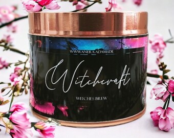 Witchcraft - Tin Crystal Candle Candle Rose Candle Candle | Roses | book candle | Bookcandle | scented candle | Bookish Candle