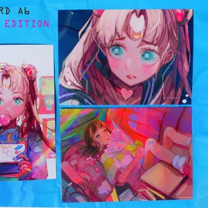 A6 POSTCARD Sailor Moon and Spirited away (Fanart) different Motives/set glossy 4,1 x 5,8 in