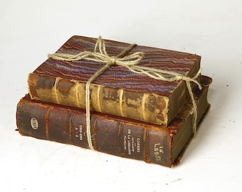 Ultra Distressed Books- Stacked and Bound with Twine (2 Tier, Romance Red)