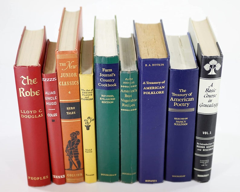 Books for Decoration Distressed Canvas/embossed Rainbow Decorative Book