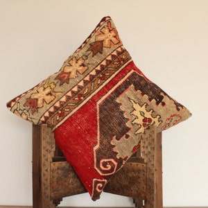 Rug Pillow Cover,Vintage Pillow 20&#39;&#39;x 20&#39;&#39; , Throw Pillow,Wool Pillow,Decorative Pillow, Wholesale pillow, Vintage Rug Pillow, 50x50 cm