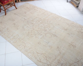 Beige Vintage Rug,Turkish Rug,Vintage Rug,Decorative Rug,Area Rug,Anatolian Rug,6.59x10.49ft,Oriental Rug,Oushak Rug,Home Decor, Rug