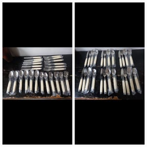 MC Französisches Besteckset mit 24 rostfreien Inoxteilen 6 Gedecke, 6 Messer, 6 Gabeln, 6 Löffel, 6 Dessertlöffel Neuer Jahrgang