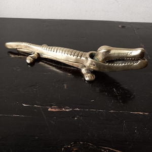 Awesome Vintage Ornamental Solid Brass Crocodile/Alligator Nutcracker,lovely shaped and crafted, quality very cool zoomorphic vintage item
