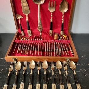 タイ製 ブロンズ カトラリーセット アンティーク ヴィンテージ 真鍮 Thai bronze cutlery set - Etsy 日本