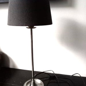 Vintage 1980s Ikea Design Table Lamp, matt metal steel, great quality, in excellent vintage condition, includes lamp shade
