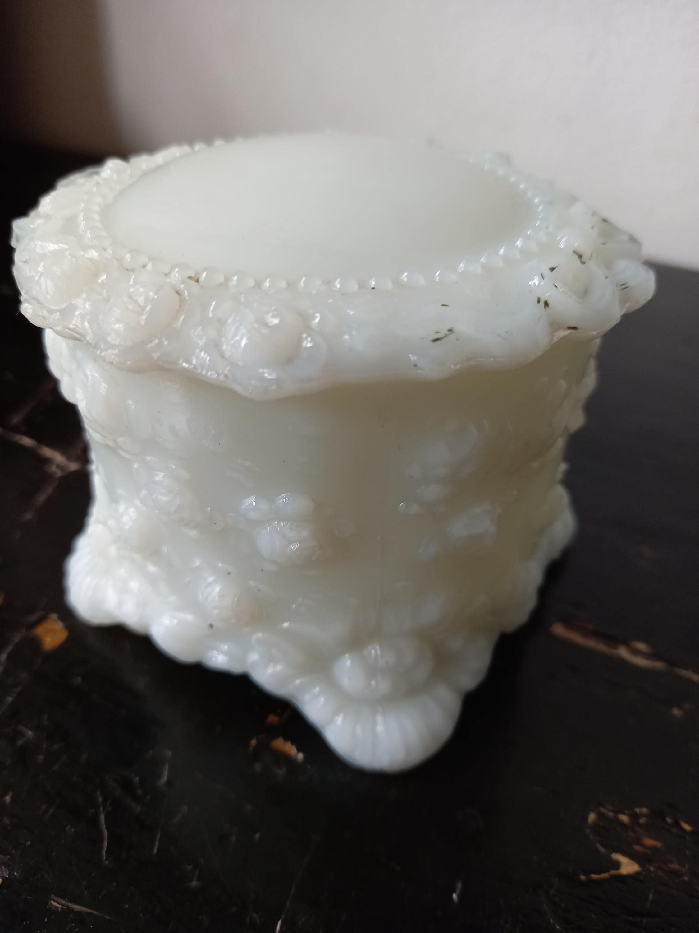 FOSTORIA, JENNY LIND, PRESSED, MILK GLASS, CAMEO, PIN BOX WITH LID. Fostoria Jenny Lind Milk Glass - Etsy main image 4