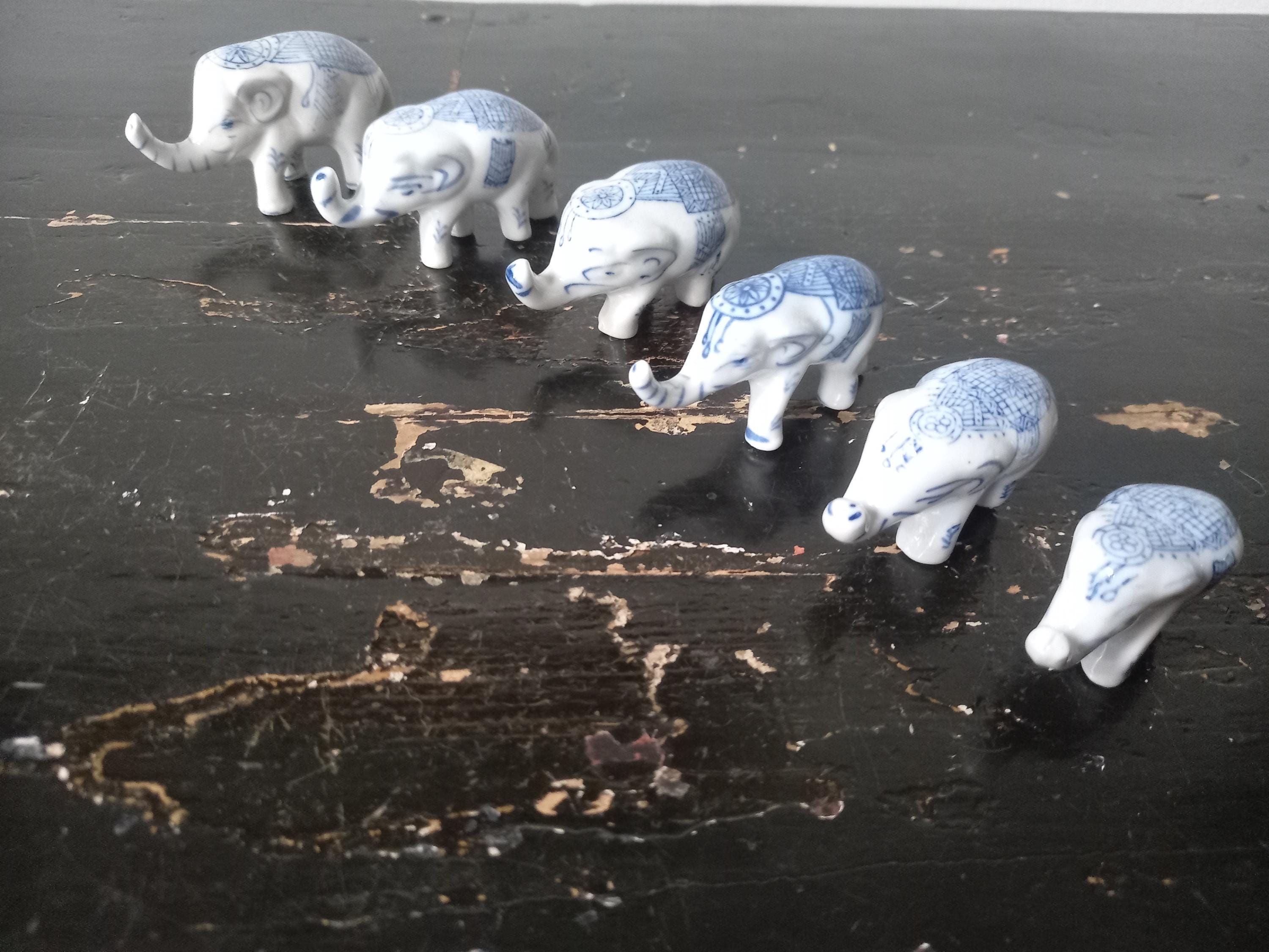 Chinese Porcelain Elephant Figurine - Etsy