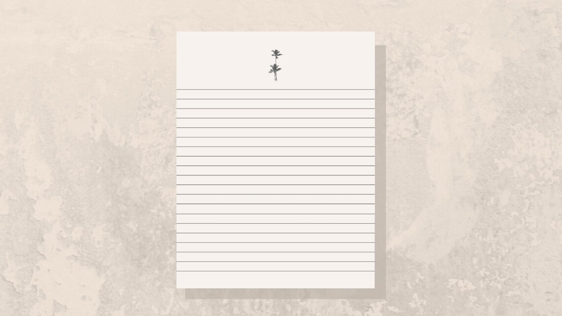 Printable Stationery Tropical Palm Tree Beach 8.5x11 Inch - Etsy