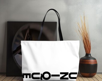 Eco-Friendly Weekender Tote Bags, UNIQUE Weekender Totes, Large 24"x13" Totes (White)