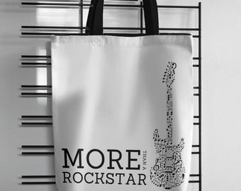 More Than A Rockstar Tote Bag (White)