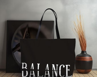 Eco-Friendly Weekender Tote Bags, BALANCE Weekender Tote Bag (Black)