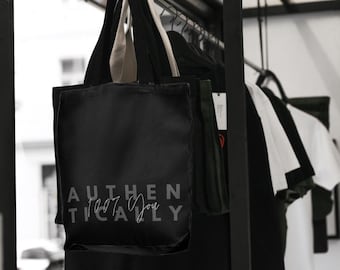 Eco-Friendly Tote Bags, Authentically 100% You Tote Bags (Black)