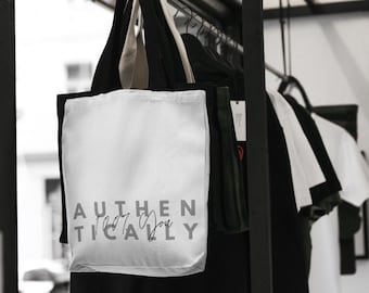 Eco-Friendly Tote Bags, Authentically 100% You Tote Bags (White)