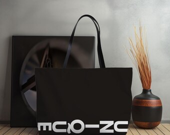 Eco-Friendly Weekender Tote Bags, UNIQUE Weekender Totes, Large 24"x13" Totes (Black)